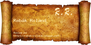 Rebák Roland névjegykártya